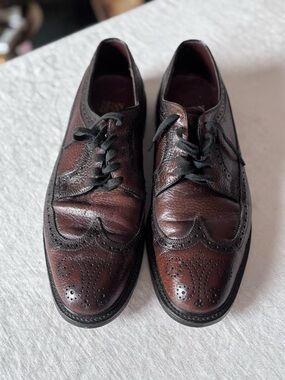 Men’s Vintage Nunn Bush Lace Up Leather Brown Wing Tips Size 10 1/2C